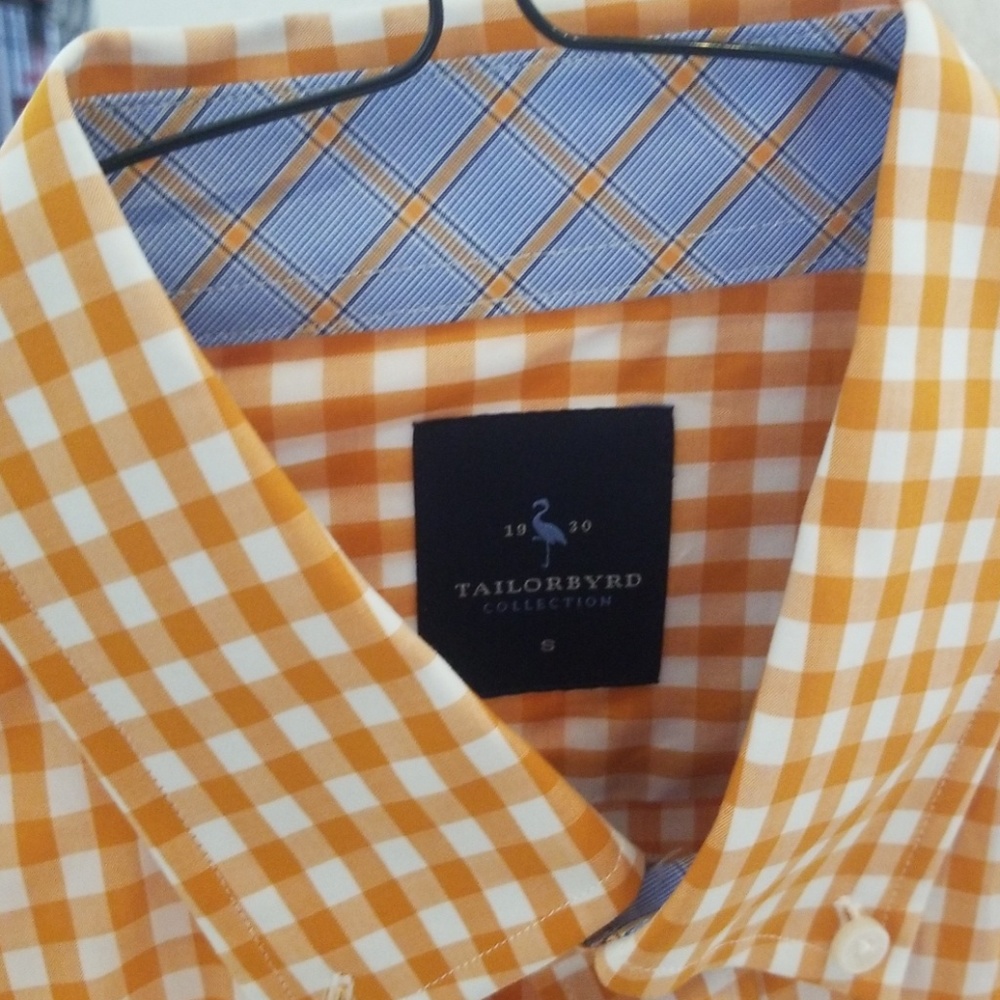 Tailorbyrd Orange Checked with cool inside cuffs